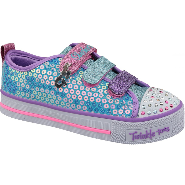 Skechers Twinkle Lite Jr 20062L-TQMT chaussures bleues multicolore