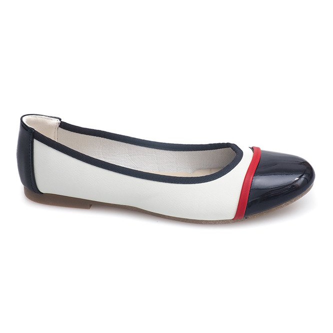 Ballerines vernies 336 Blanc blanche le noir