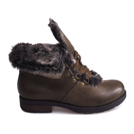 Bottines Chaudes Jodhpur boots Fourrure X467 Vert multicolore