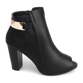 Bottines ouvertes sur poteau F906 Noir