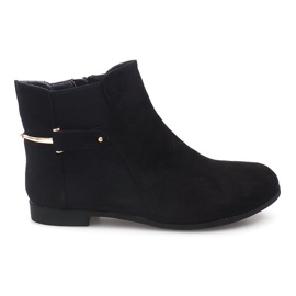 Bottines En Daim Avec Bande Élastique 3670 Noir
