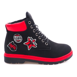 Bottes en bois isolées SJ1679-1 Noir le noir