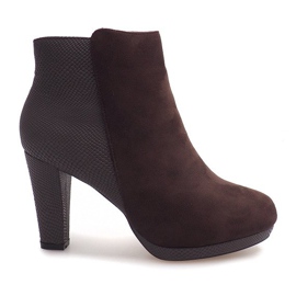 Bottes chaudes sur un talon 1163B-GA Marron brun