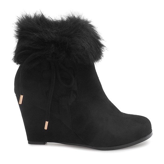 Bottes Noires Sur Compensée L6058 le noir