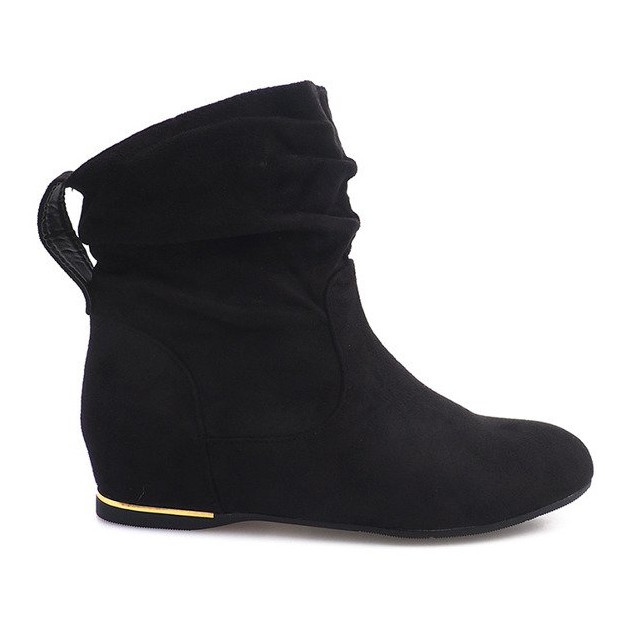 Bottes Compensées En Daim C-7111 Noir le noir