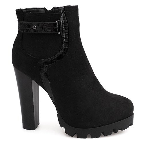 Bottes Chaudes Sur Un Poteau Noir ZH669 le noir