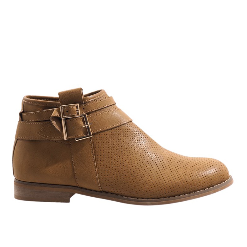 Boots ajourées à fermeture éclair H208 Beige