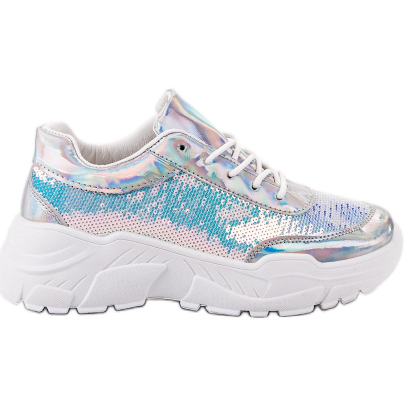 Marquiz Chaussures de sport à paillettes gris