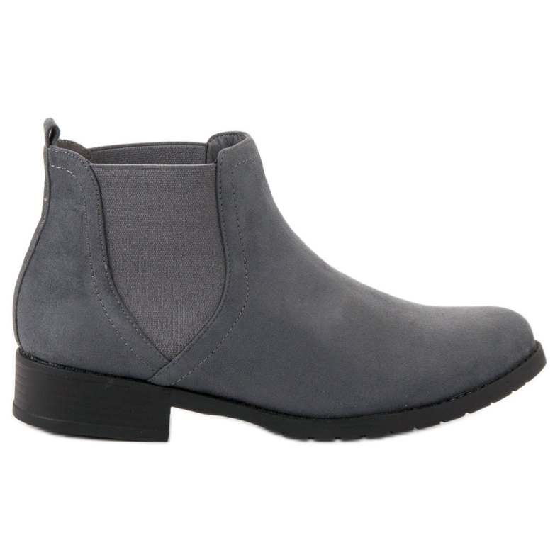 SHELOVET Bottines Chelsea en daim gris