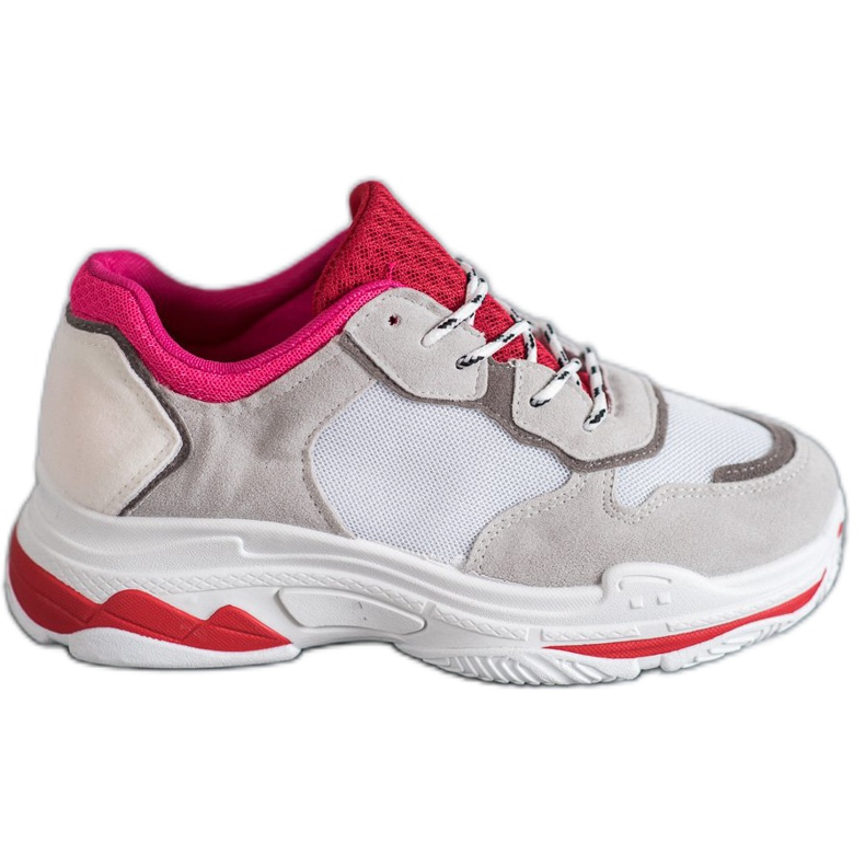 SHELOVET Chaussures de sport à lacets rouge gris