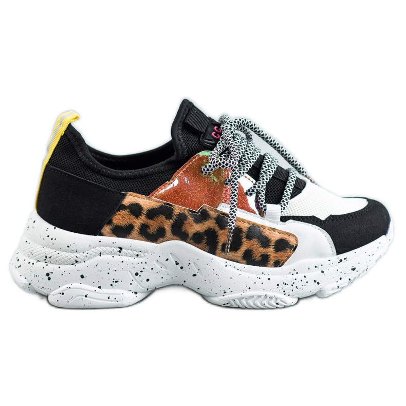 SHELOVET Chaussures de sport à imprimé léopard noir multicolore