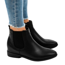 Bottes noires avec élastique A-187 le noir