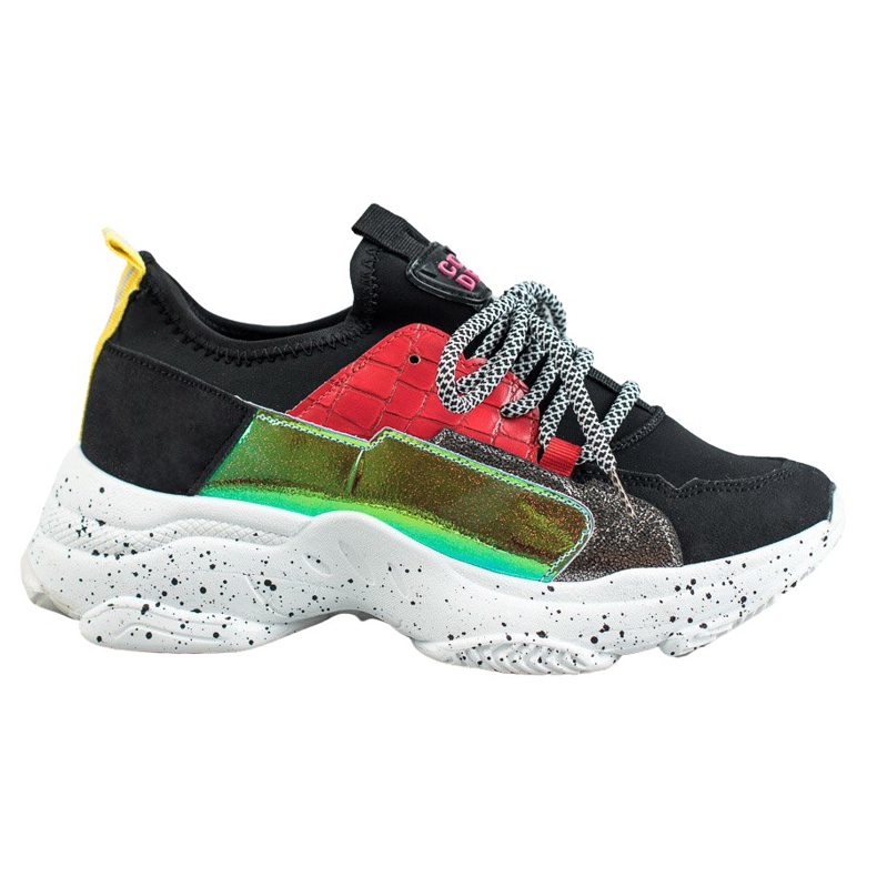 SHELOVET Baskets à enfiler le noir multicolore