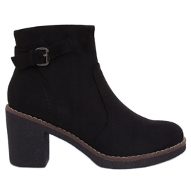 Boots sur talon caoutchouc noir 8B855 Noir le noir