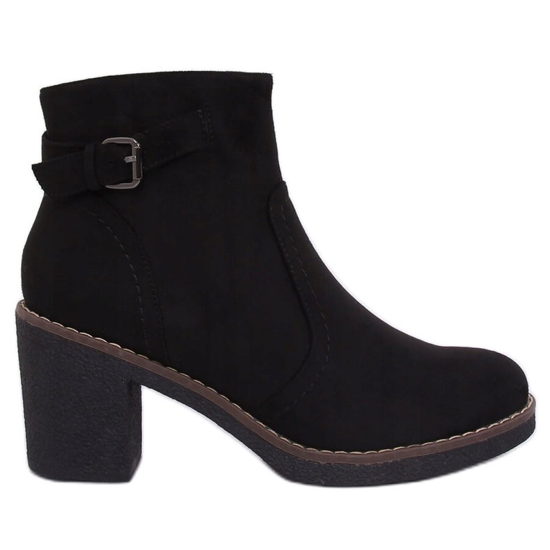Boots sur talon caoutchouc noir 8B855 Noir le noir