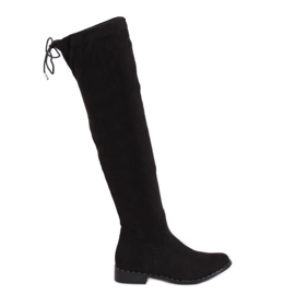 Bottines en daim noir QT04P Noir