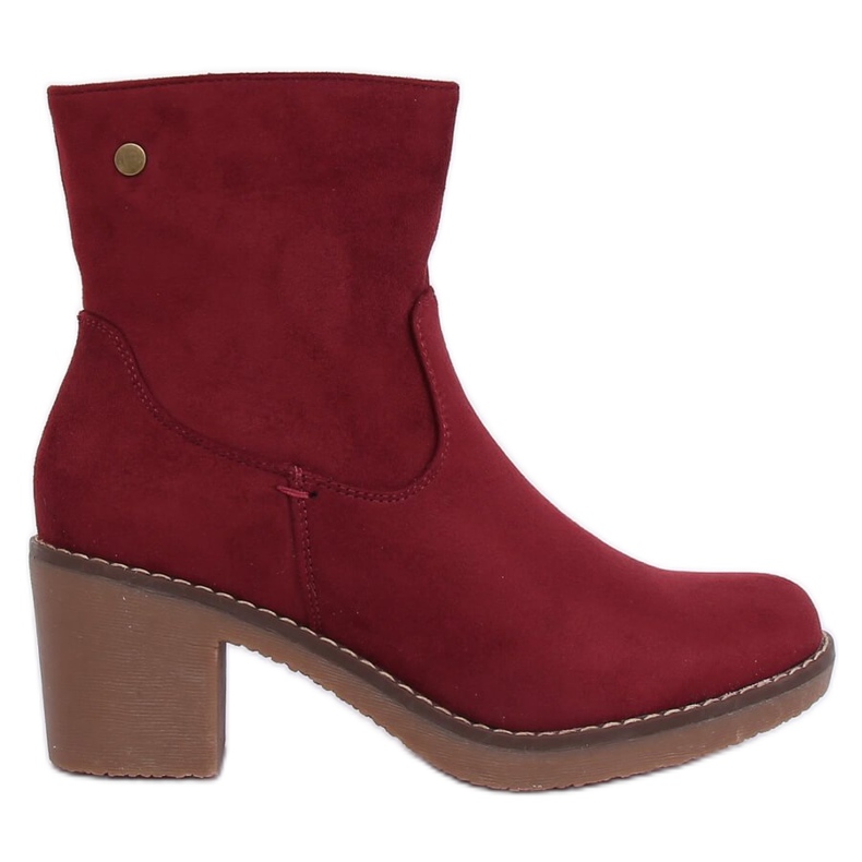 Boots sur talon caoutchouc bordeaux 8B852 Wine rouge