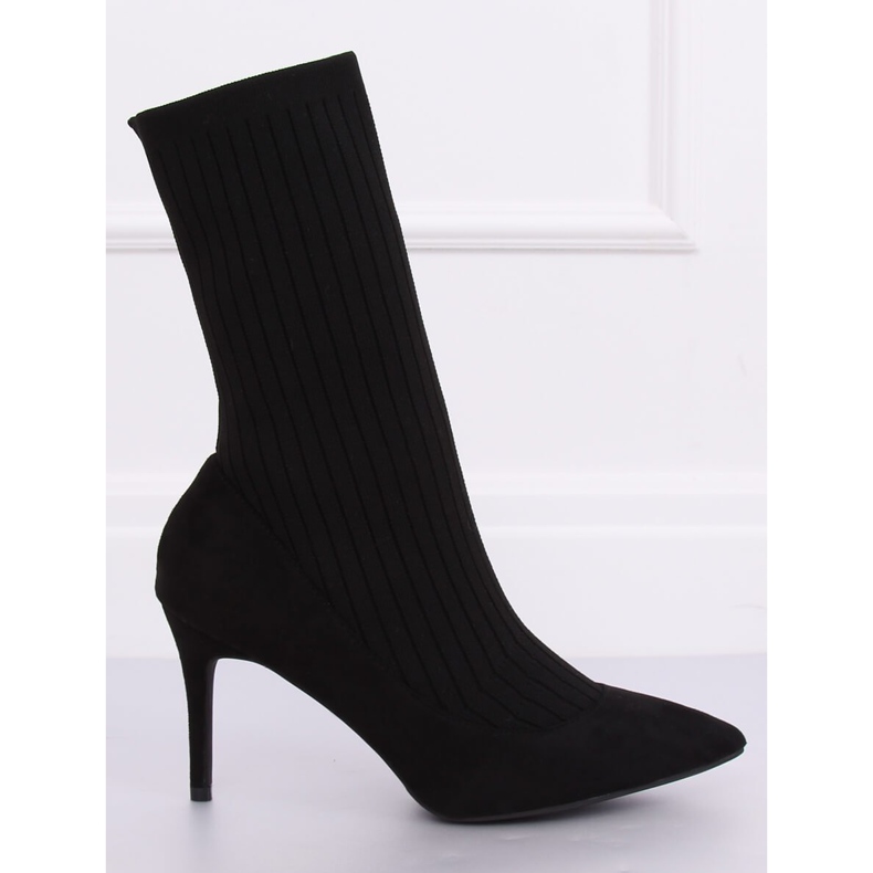 Bottes noires avec une chaussette haut noir T5033 Black le noir