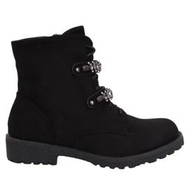 Bottines noires à lacets H8-118 Noir