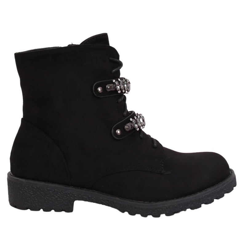 Bottines noires à lacets H8-118 Noir le noir