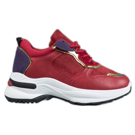 SHELOVET Baskets décontractées rouge