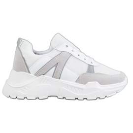 SHELOVET Chaussures attachées sur la plate-forme blanc