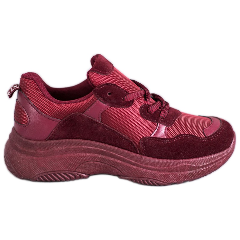 SHELOVET Chaussures de sport bordeaux rouge