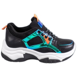 SHELOVET Chaussures de sport à effet holo noir