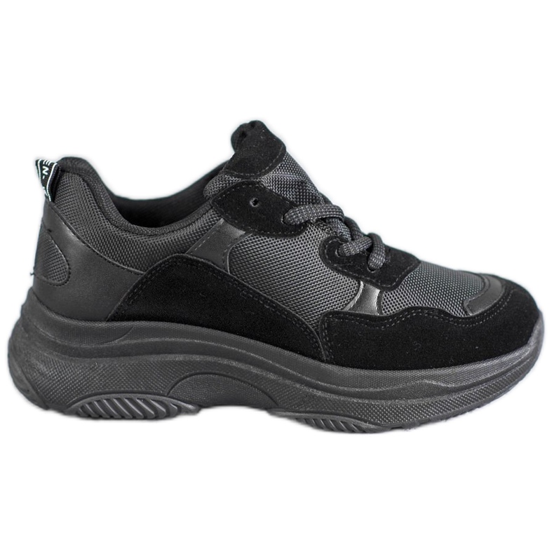 SHELOVET Chaussures de sport noires le noir