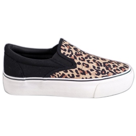 SHELOVET Slipons tachetés le noir multicolore