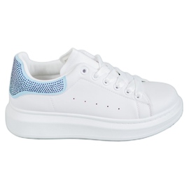 Yes Mile Chaussures de sport avec cristaux blanc
