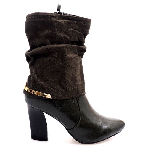 Bottes Élégantes Avec Une Boucle Sur Un Poteau 1723 Kaki multicolore vert