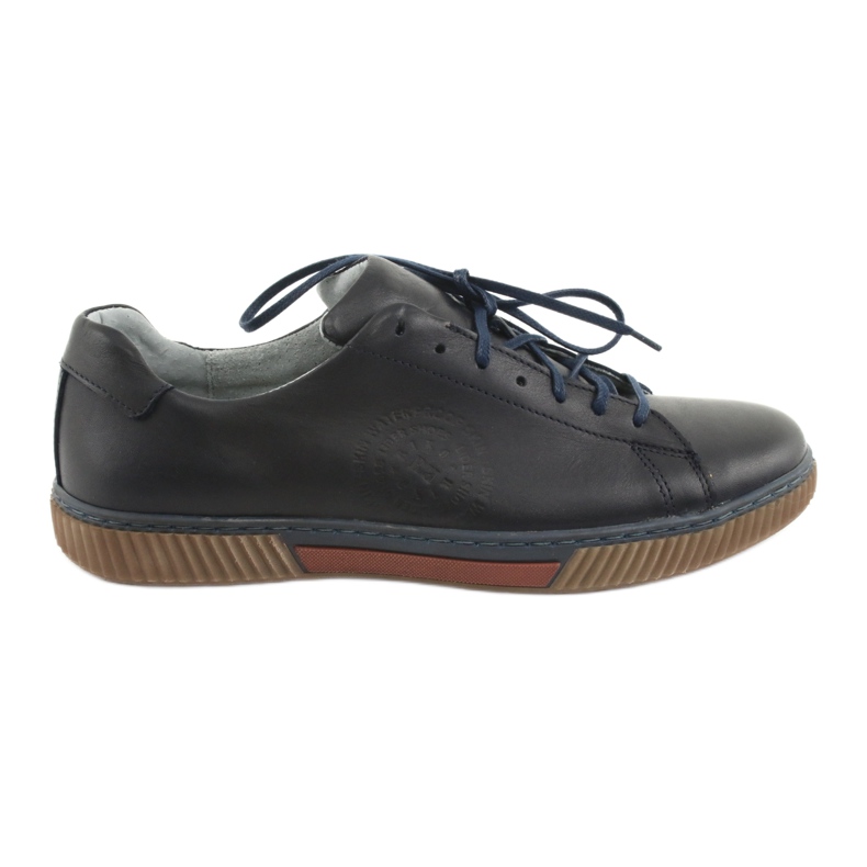 Riko Chaussures en cuir masculin 893 bleu marine