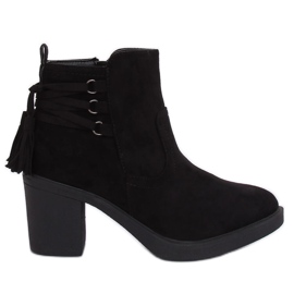 Bottines à talons en caoutchouc noir AFM-6139 Noir