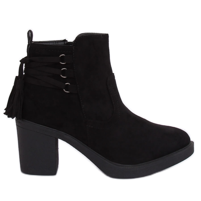 Bottines à talons en caoutchouc noir AFM-6139 Noir le noir