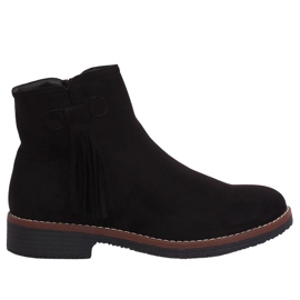 Bottines Jodhpur noires à franges 8B907 Noir le noir