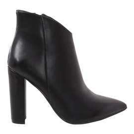 Bottines noires à talons NS059P Noir le noir