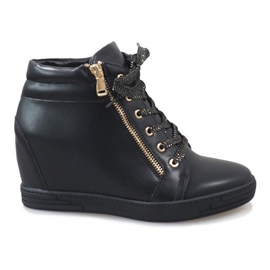 Baskets noires avec une fermeture éclair TL-22 dorée le noir