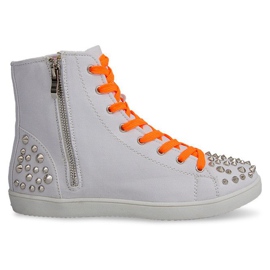 Baskets Hautes Avec Clous 6563 Blanc blanche