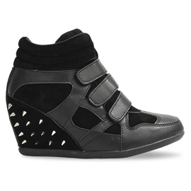 Baskets Compensées Avec Clous 4515 Noir le noir