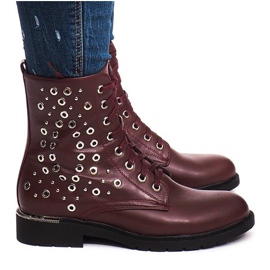 Bottes Avec Fourrure E4928 Vin rouge