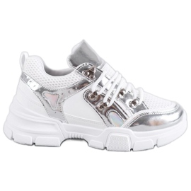 SHELOVET Chaussures de sport confortables blanc gris