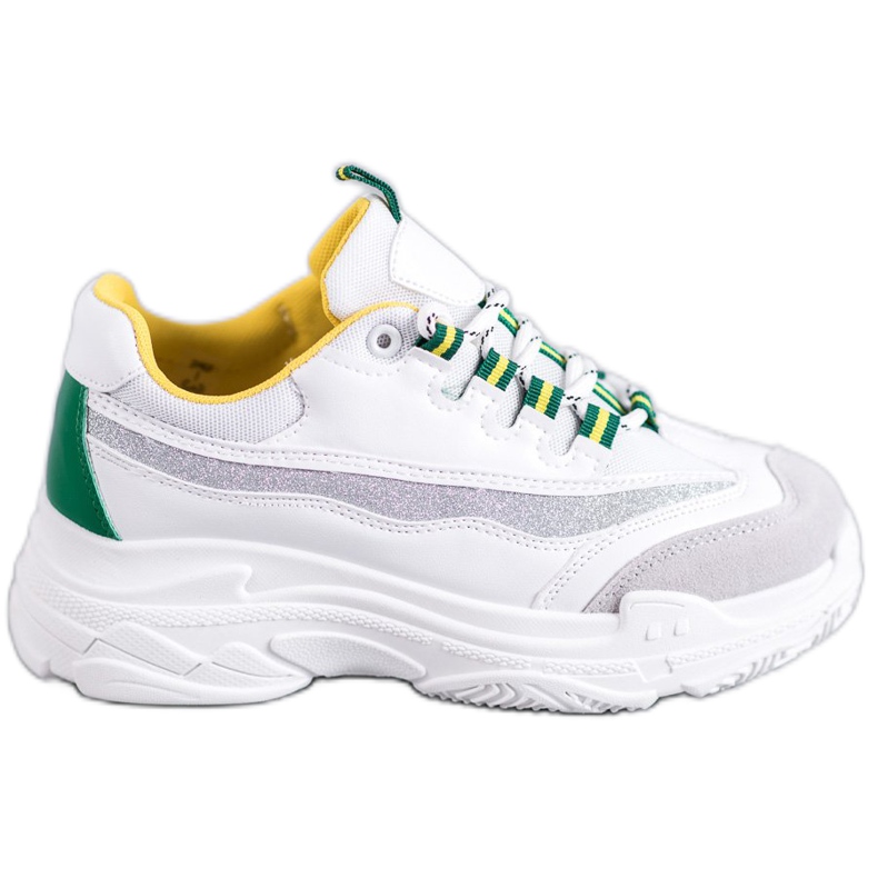 SHELOVET Baskets blanches à paillettes