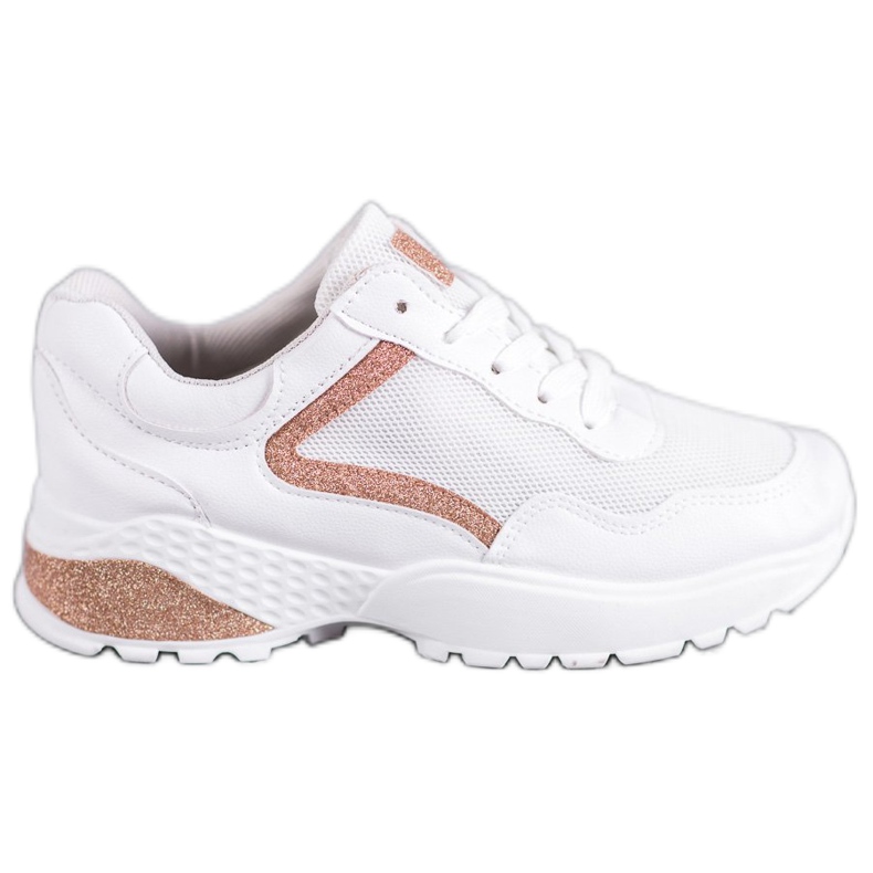 SHELOVET Chaussures de sport à paillettes blanche