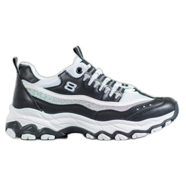 Yes Mile Baskets à paillettes blanc noir