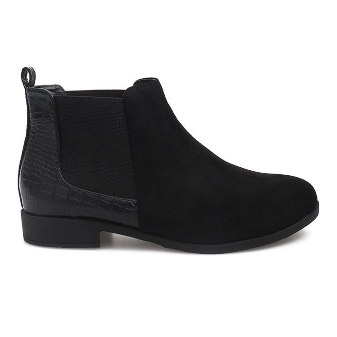 Bottines En Daim Avec Éléments En Cuir 99-225 Noir le noir