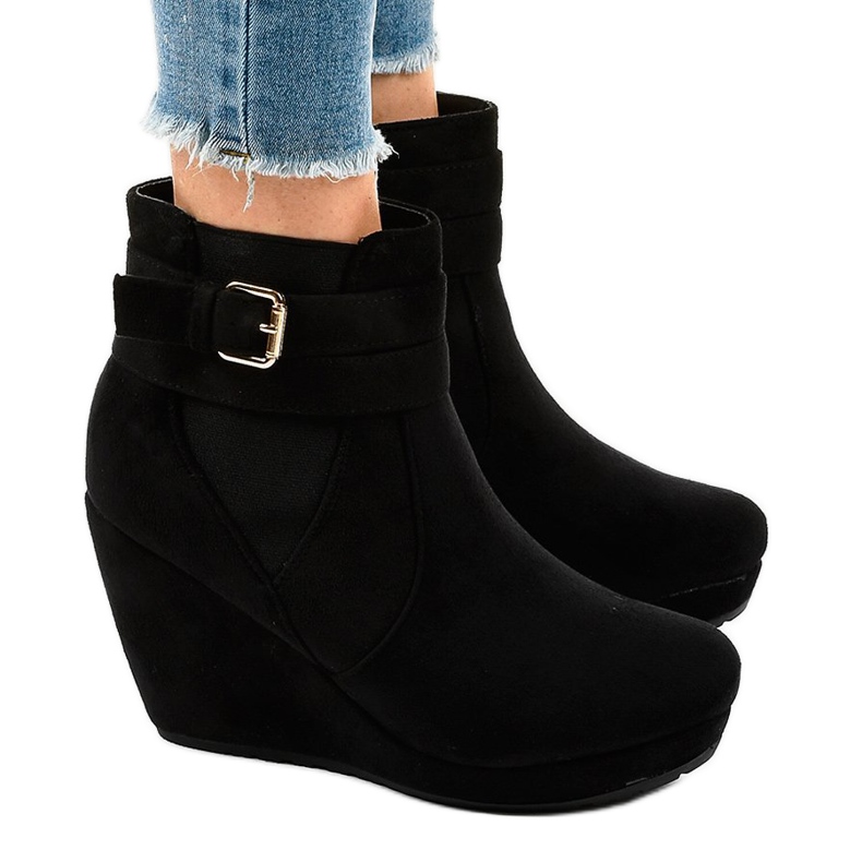 Bottines en daim noir CN826 le noir