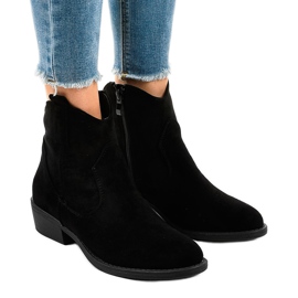Bottines en daim noir sur le poteau RW802 le noir