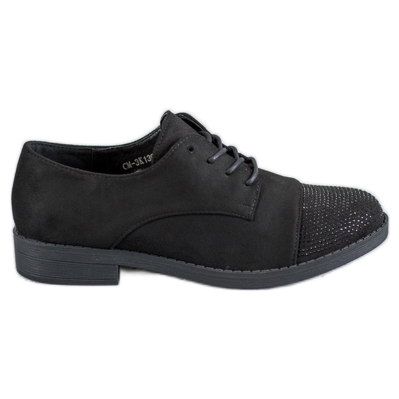 Best Shoes Chaussures avec des cristaux le noir