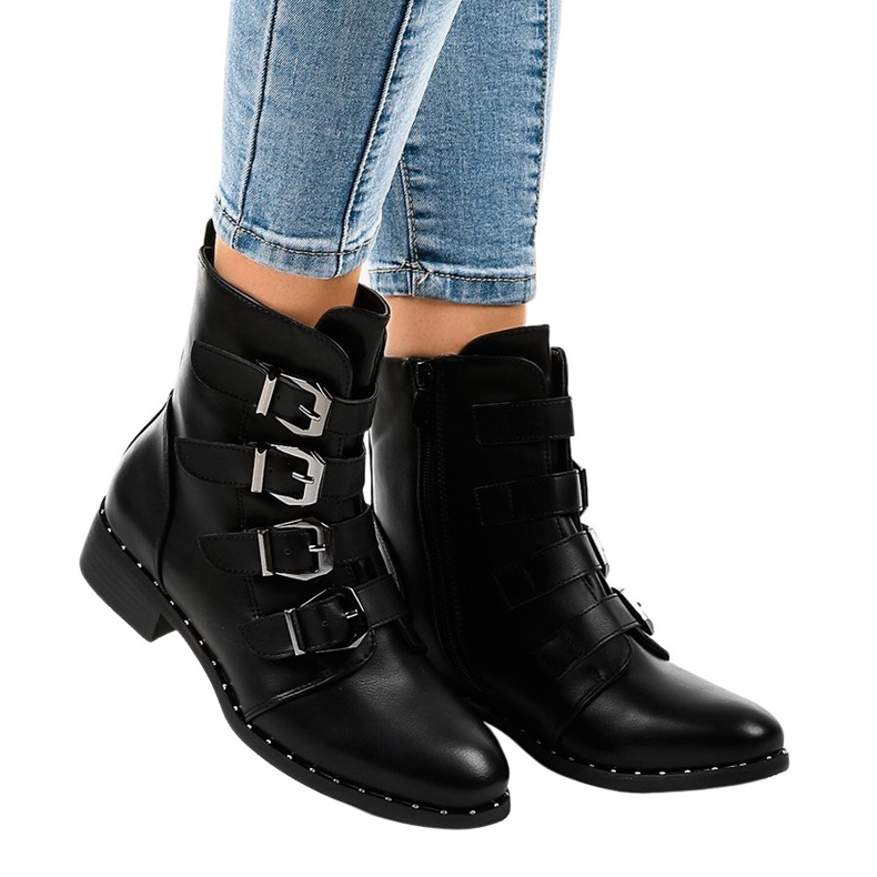 Bottes noires pour femmes avec boucles S120 le noir
